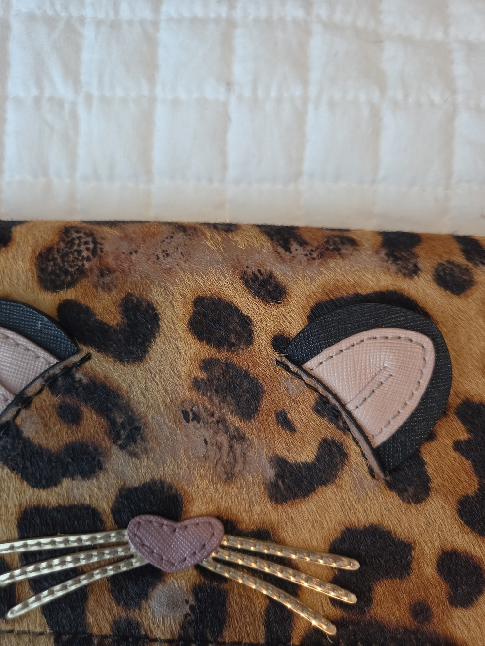 Kate Spade Leopard Print Crossbody with Black Trim and Pink Accents - Picture 3 of 12
